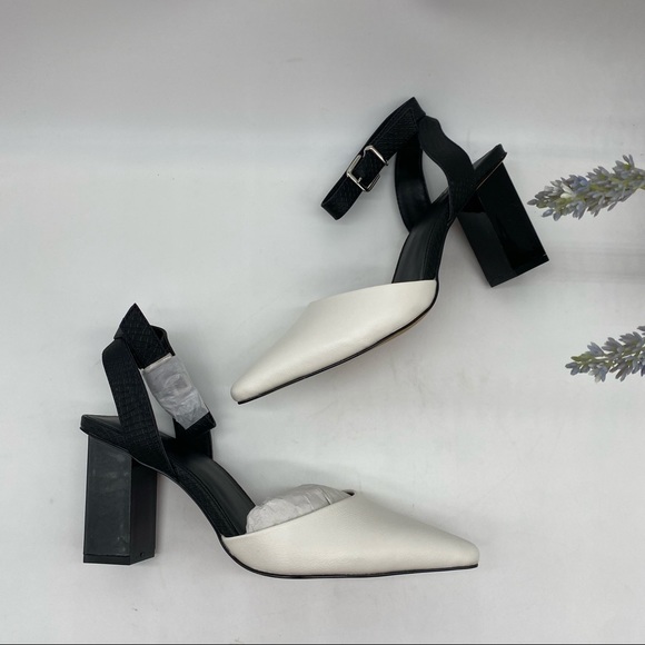 NY&Company Stacy two tones pointed toes ankle straps block heels size 8.5M - Picture 6 of 8